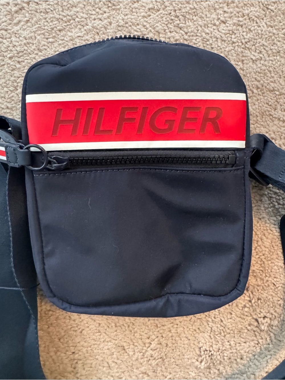 Tommy Hilfiger Navy and Red Logo Belt Bag